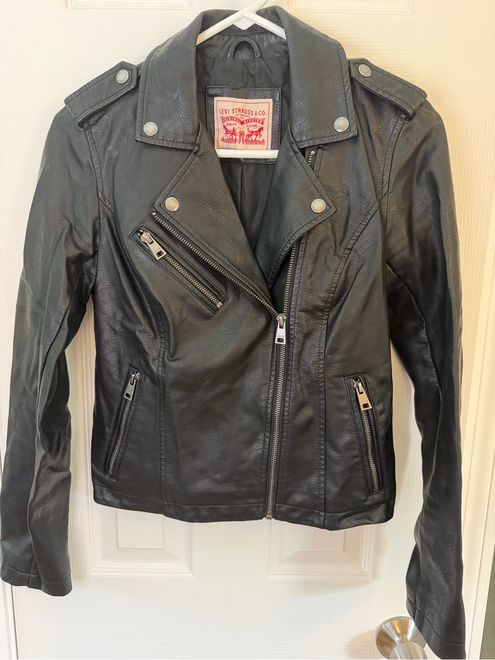 Levi's Black Faux Leather Asymmetric Moto Jacket